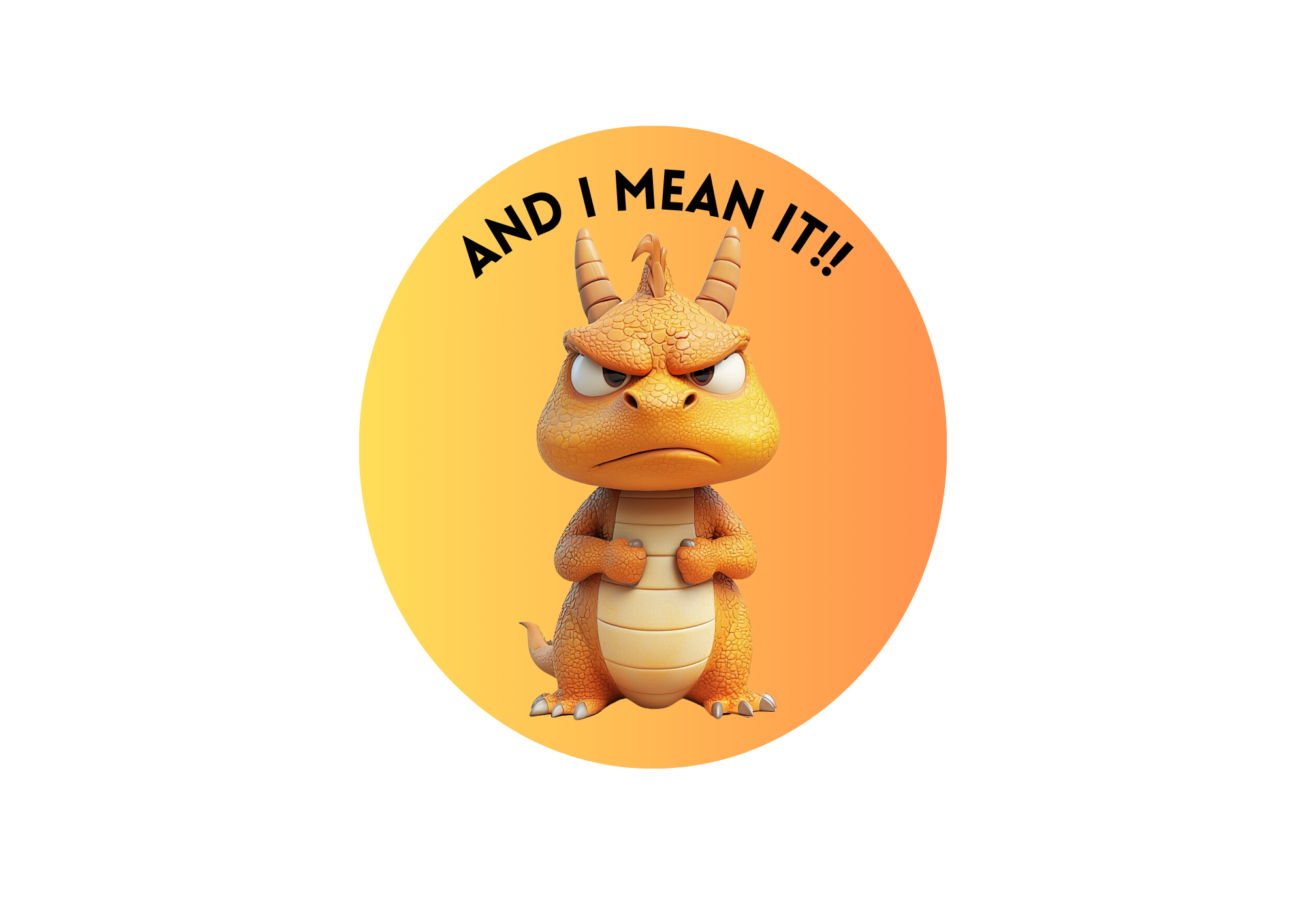 Grumpy Dragon Waterproof Sticker