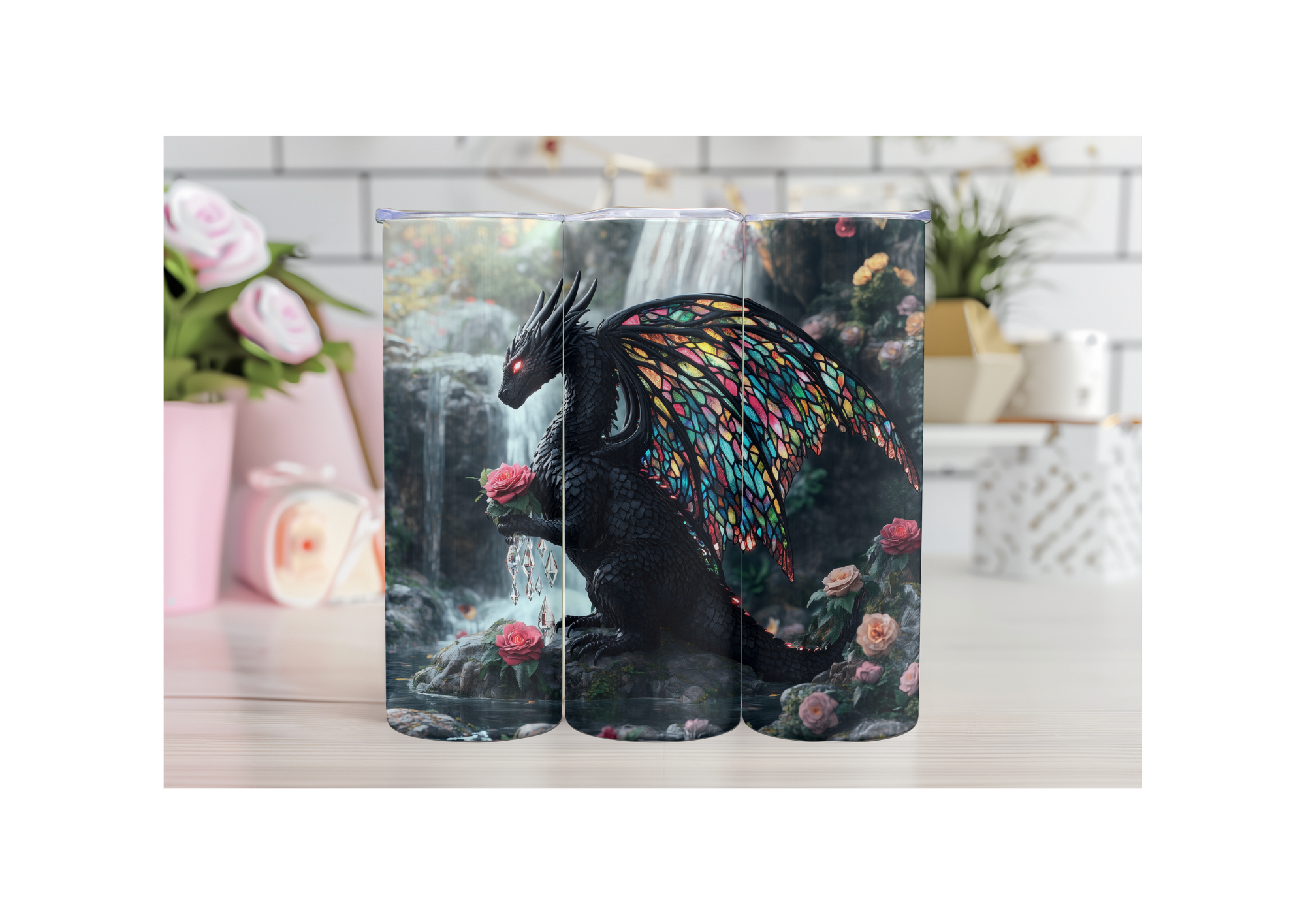 Stained Glass Dragon 20 oz Tumbler
