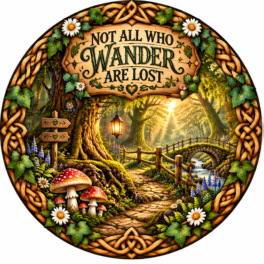 Not All Who Wander Are Lost – Enchanted Mushroom Woodland Car Coasters