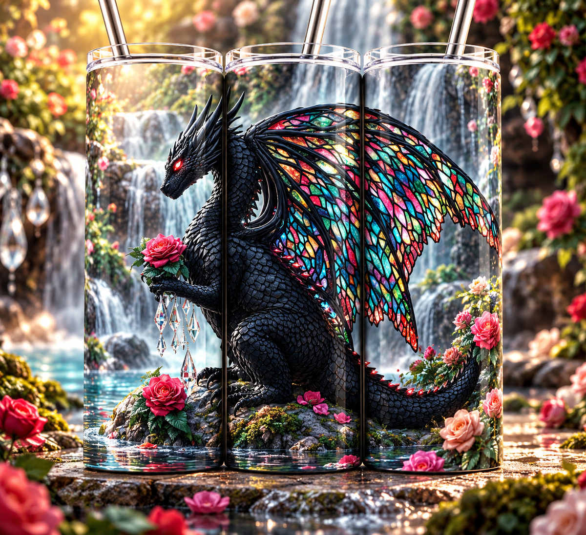 Stained Glass Dragon 20 oz Tumbler