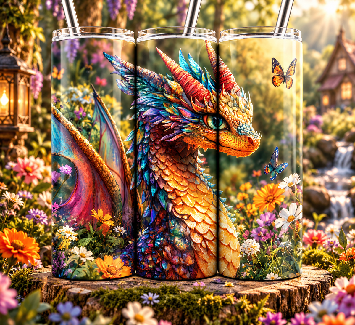 A Dragon & a Butterfly 20 oz Tumbler
