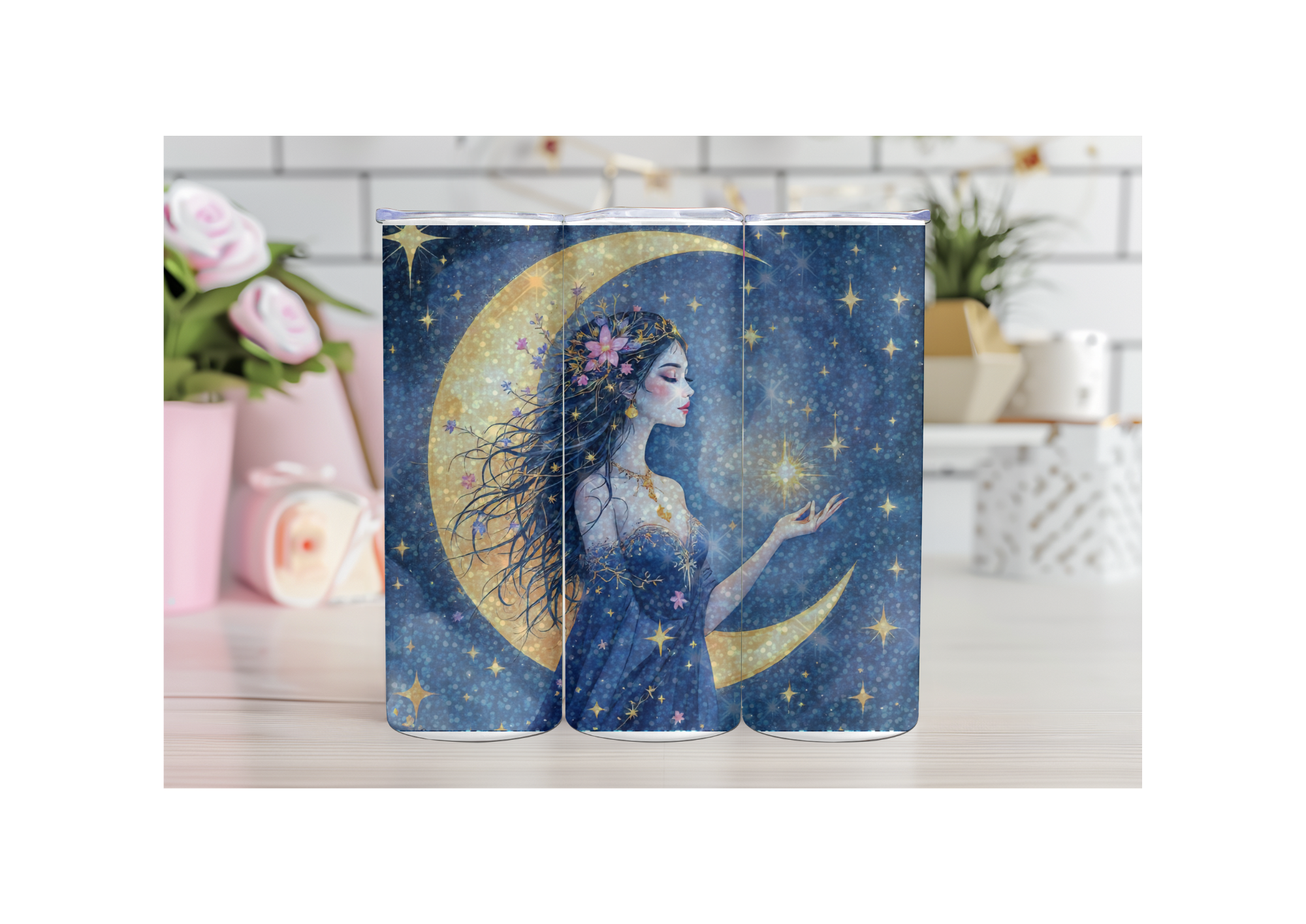 Moonlit Magic Glitter 20 oz Tumbler