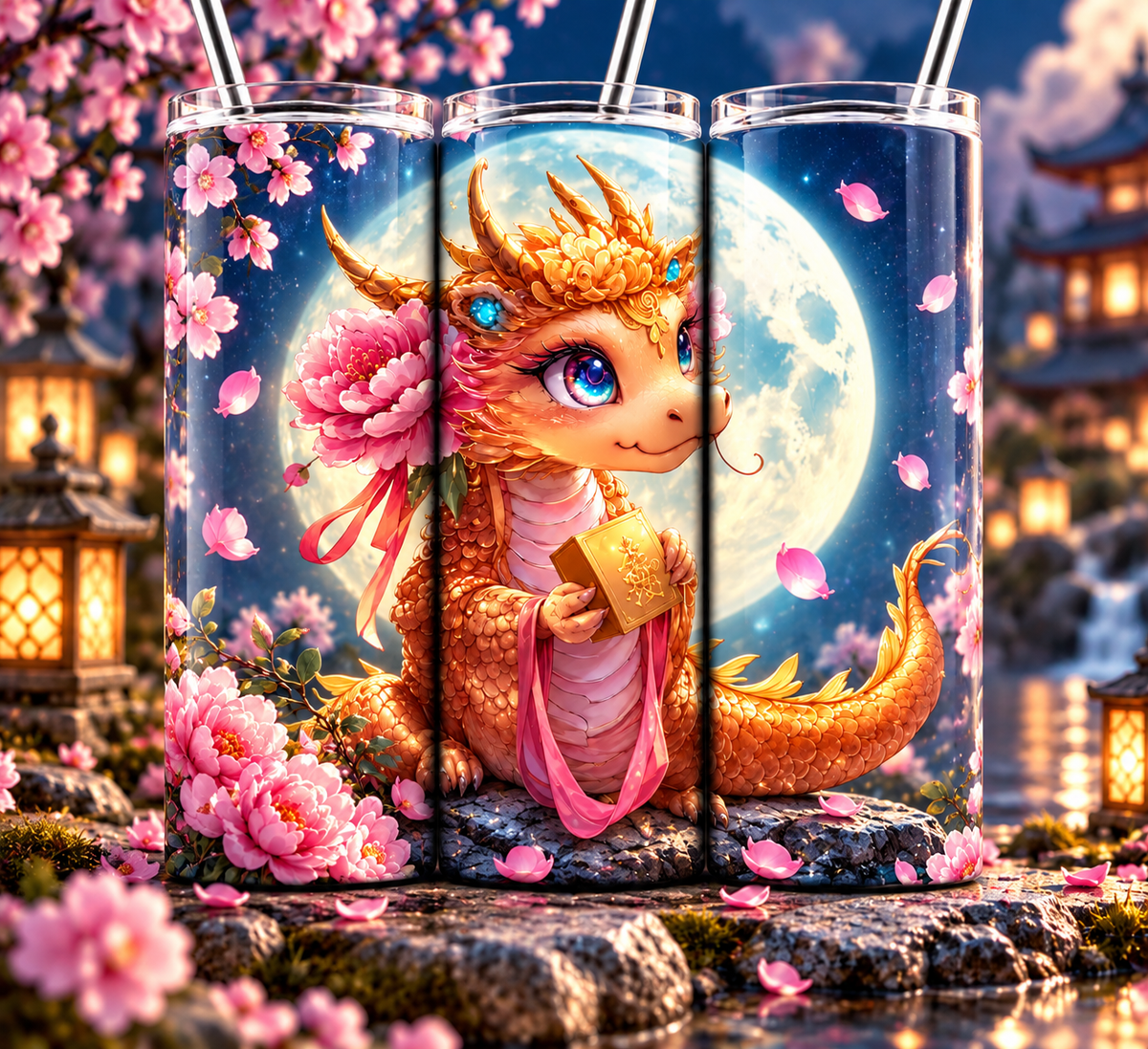 Cherry Blossom Baby Dragon 20 oz Tumbler