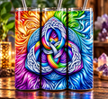 Fiery Rainbow Celtic Cross 20oz Tumbler