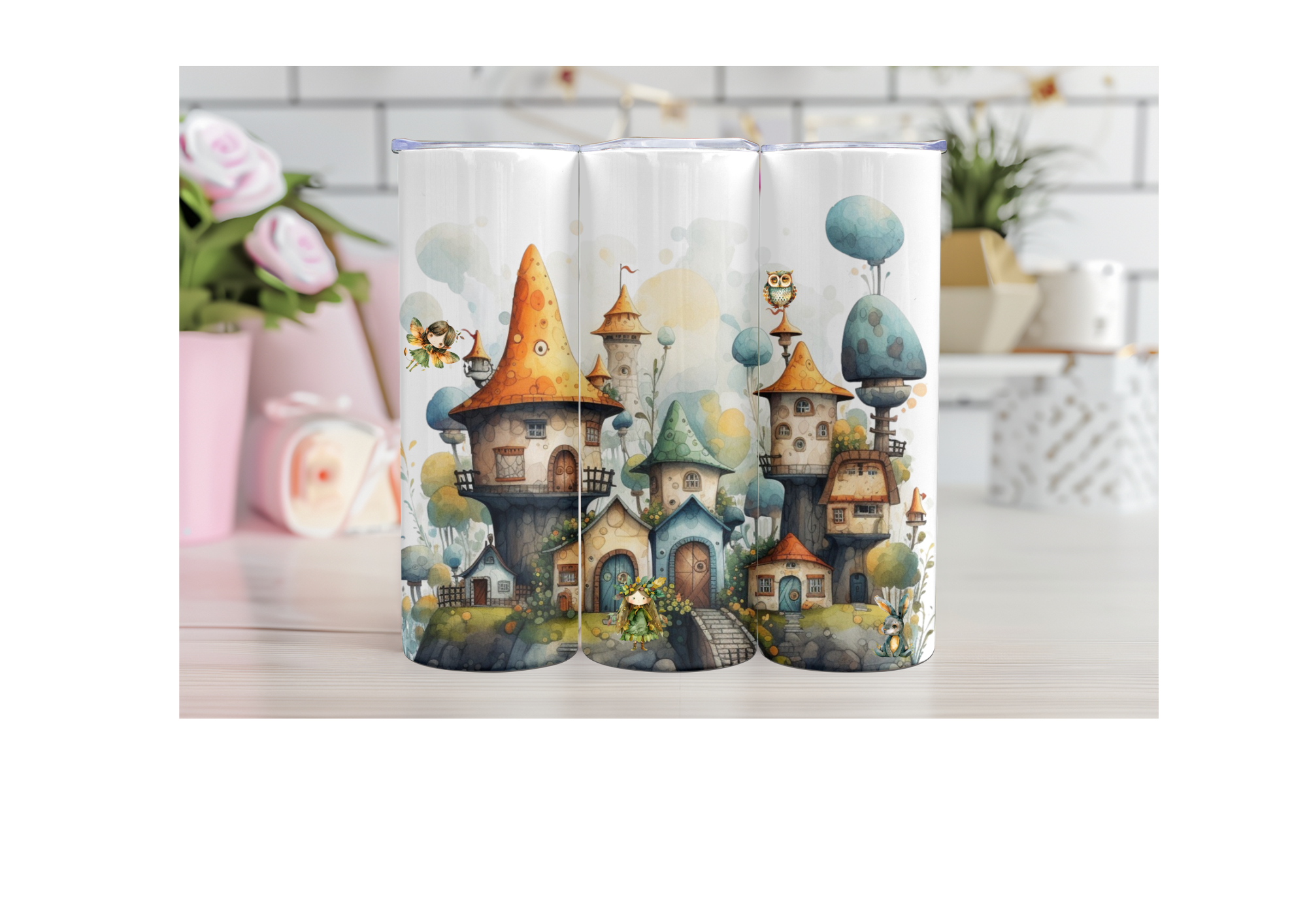 Mushroom Fairy Town Tumbler