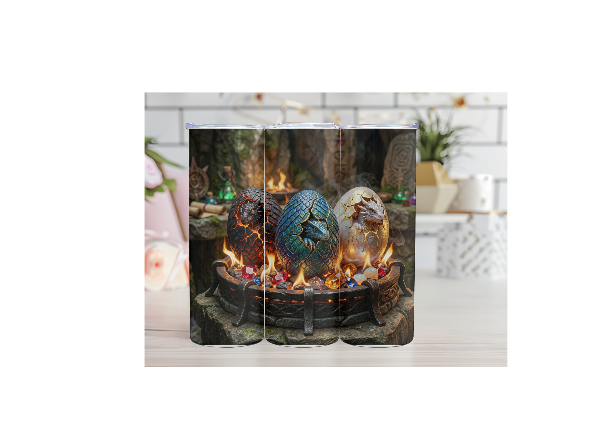 Dragons Hatching in Fire Tumbler