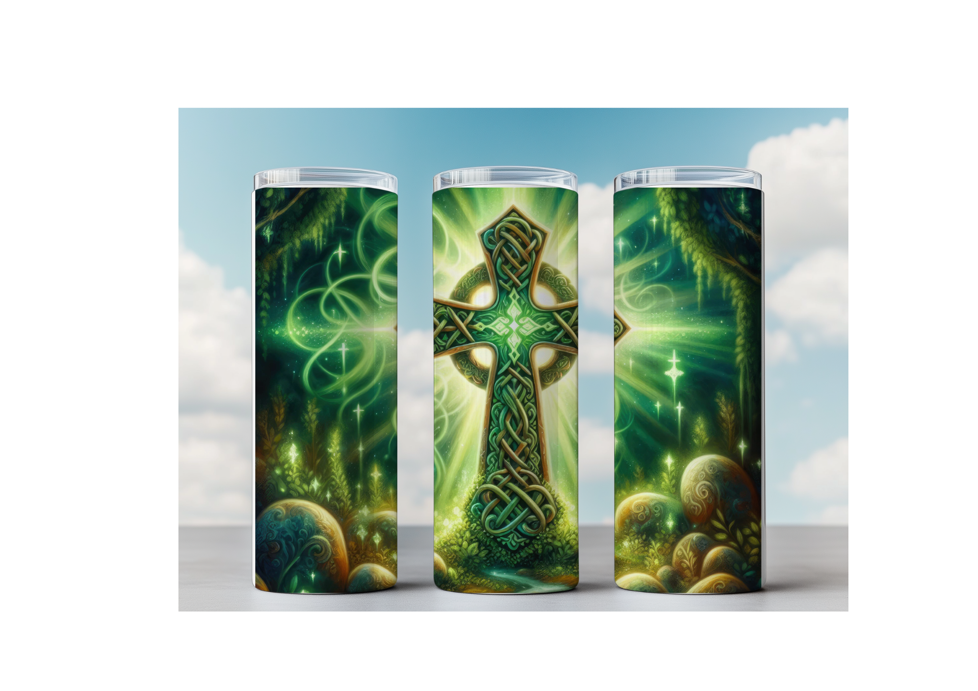 Emerald Celtic Cross Tumbler